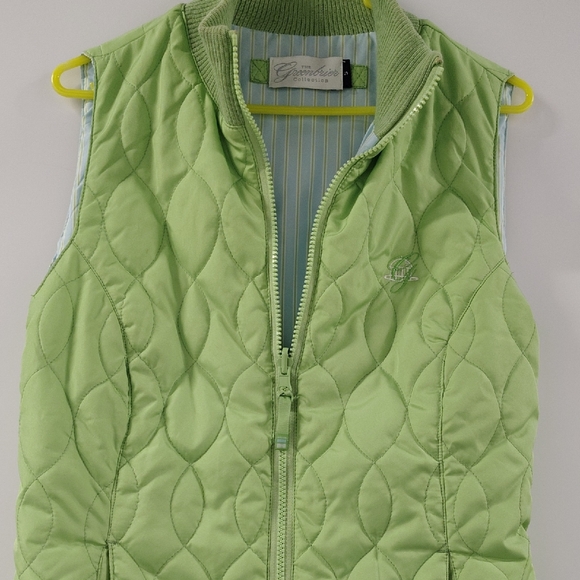 The Greenbrier Collection Jackets & Blazers - THE GREENBRIER QUILTED ZIP-UP VEST REVERSIBLE to BLUE STRIPE WOMEN'S Sz Small